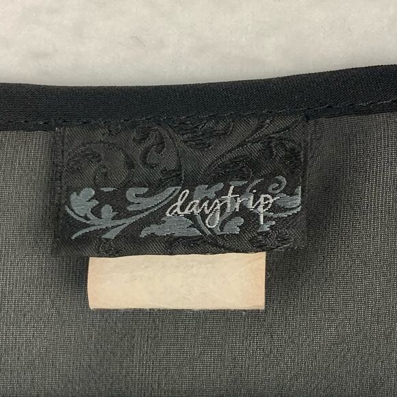 Daytrip Womens Black Sleeveless Sequin Top Size Small Bling Sheer Back Tank Top - Picture 7 of 11